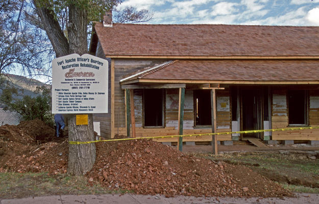 Officer's Quarters during conservation, 1998