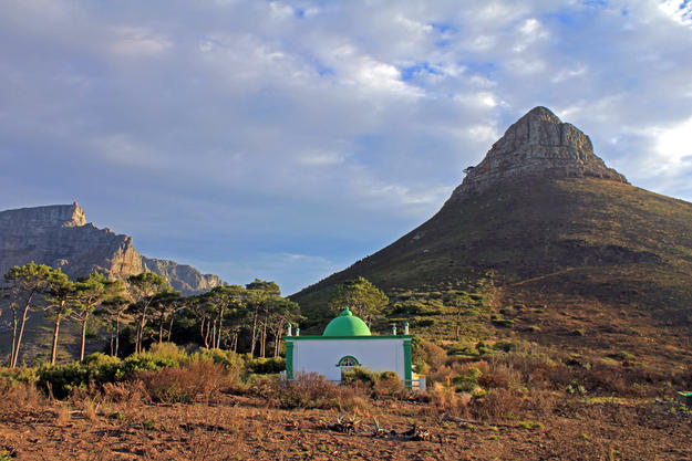 A shrine on the crest of Signal Hill, above Bo-Kaap, one of a circle of tombs of Muslim holy men, 2015