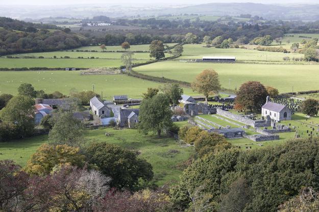 An aerial view of the Strata Florida complex.