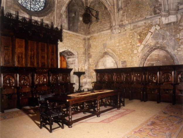 The choir stalls, installed in the capitulary hall of the cathedral.