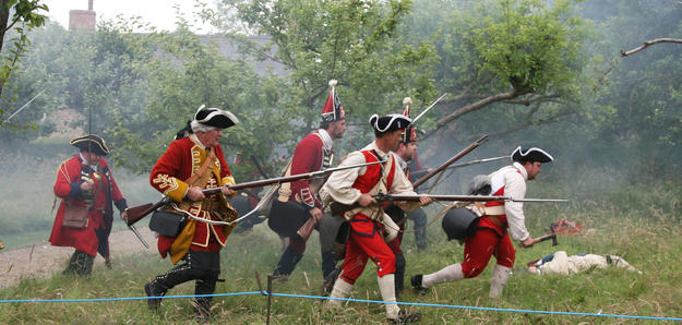 A battle reenactment takes place on Watch Day, 2014
