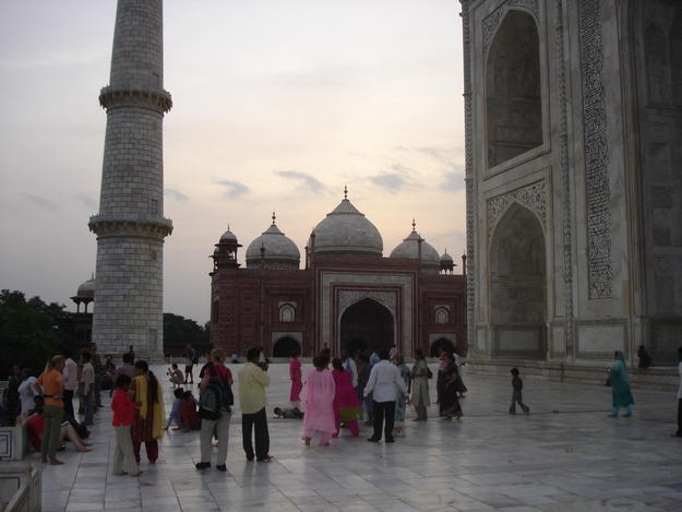 Visitors enjoy the Taj Mahal, 2005