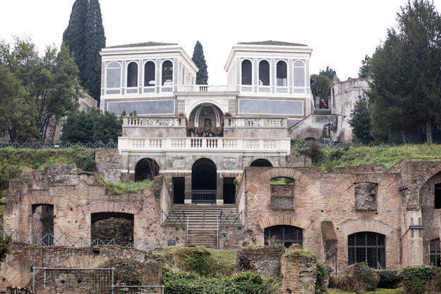 Farnese Aviaries from Foro Romano after restoration, February 2018