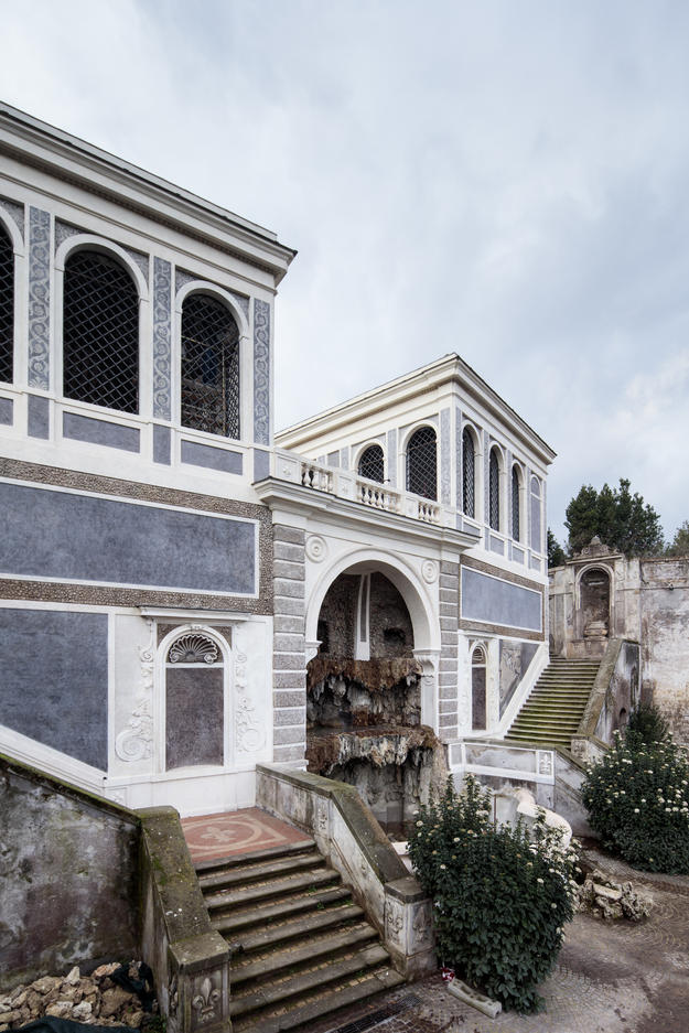 Farnese Aviaries and the Teatro delle Fontane, northeast facades after restoration, February 2018