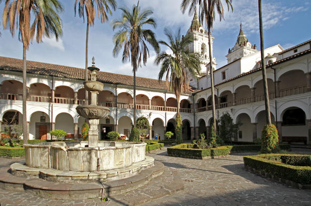 View of the patio and main cloister of the Church and Convent of San Francisco, 2014