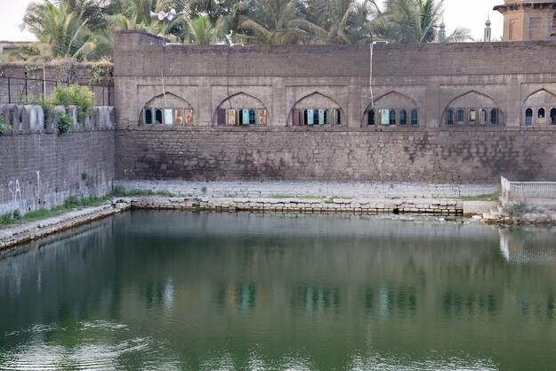 Water system at the Taj Bawdi, near the walls of Bijapur.