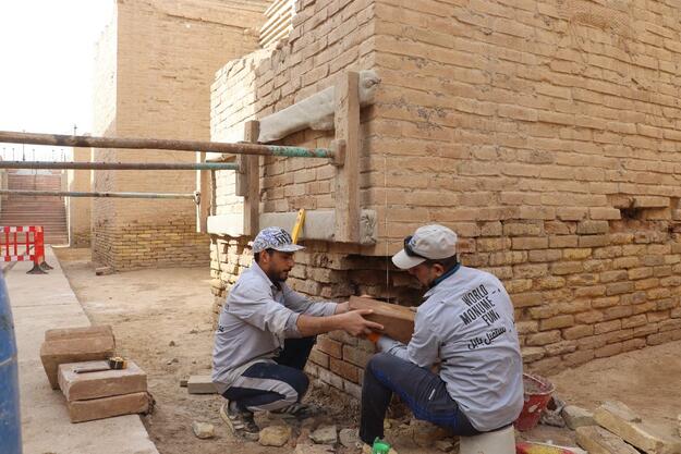 World Monuments Fund tested several shoring and bracing frameworks for implementing masonry underpinning replacement; so far, the most straightforward solutions have solved the need.