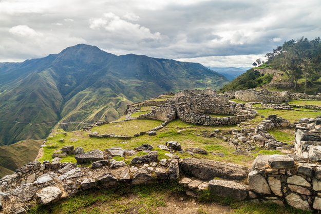 View of the ancient ruins of Kuelap, Peru.