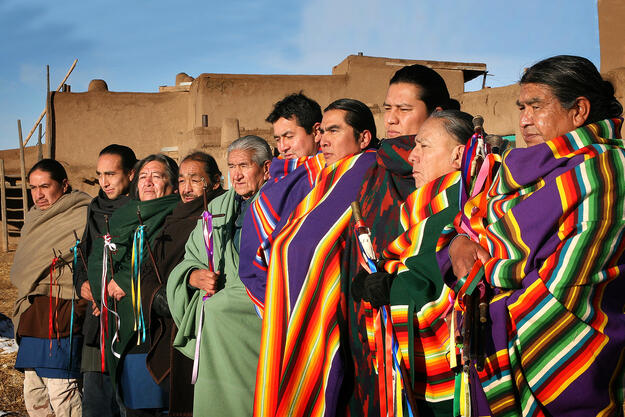 Taos Pueblo Governor, War Chief, and Council, 2008. Photo by  Rick Romancito. ©The Taos News