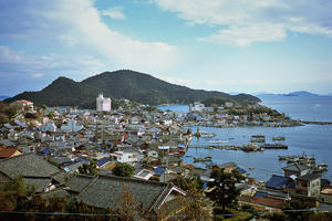 View of the port from the hill in the south, January 2003
