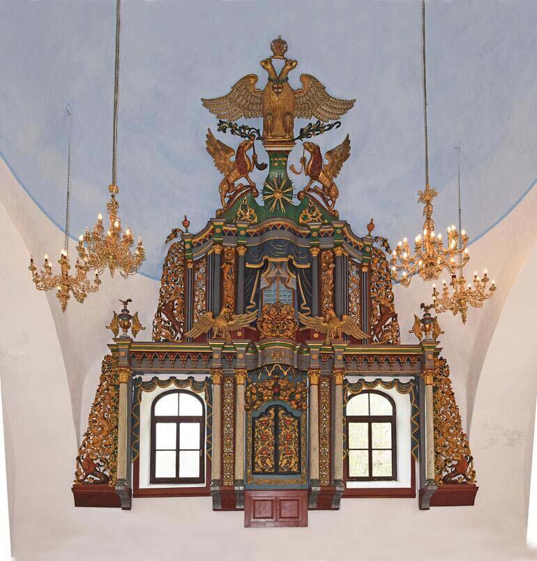 The aron kodesh of the Great Synagogue of Iasi, Romania after restoration