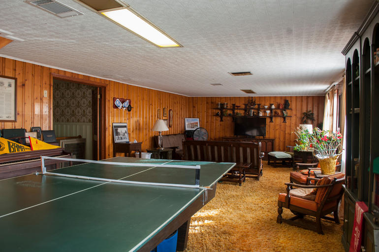 The basement den of the Dr. Richard H. Harris, Jr. House, where many Civil Rights Movement strategy meetings occurred. 