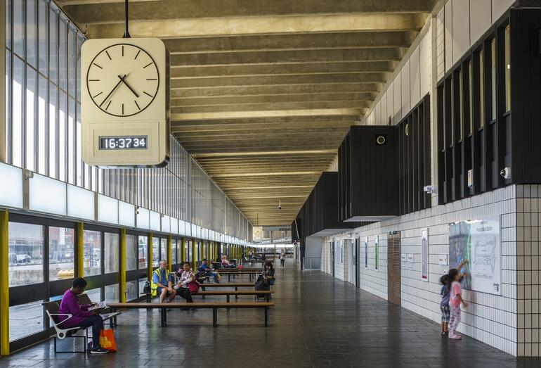 Waiting area after restoration, Preston Bus Station, United Kingdom, 2019, courtesy John Puttick Associates