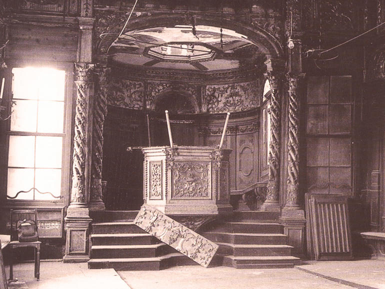 Interior of the Schola Canton before restoration, 1972
