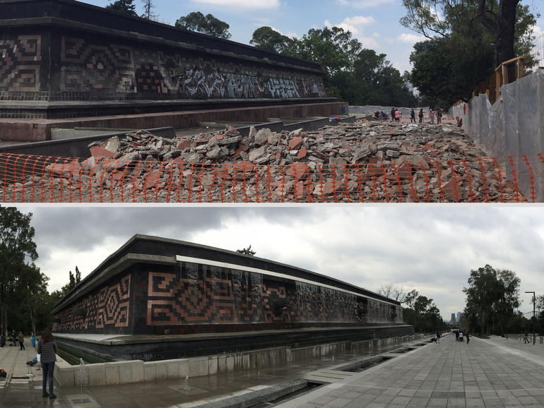 In 2016, Chapultepec Trust restored the Xochipilli fountain, part of the Paseo de los Compositores. 