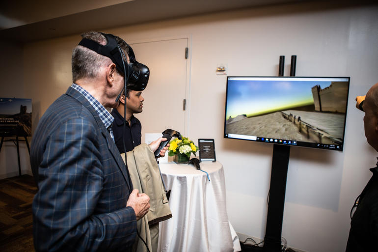 A guest at WMF's launch with Google Arts & Culture explores the new platform in VR.