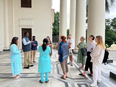 Trainees on a tour of Former British Residency with Sarath Chandra, Principal Conservation Architect, G.N. Heritage Matters