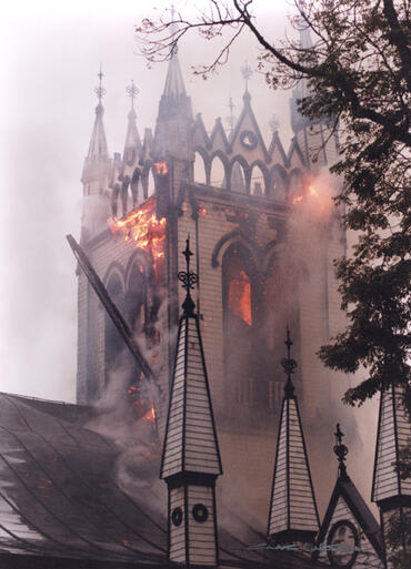 A fire at Saint John's Anglican Church in Lunenburg, Canada, destroyed 50% of the centuries-old site. 