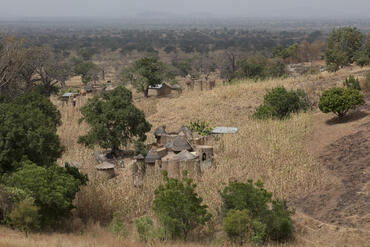 Batammariba village with surrounding fields. Photo credit: Damien Halleux Radermecker. 