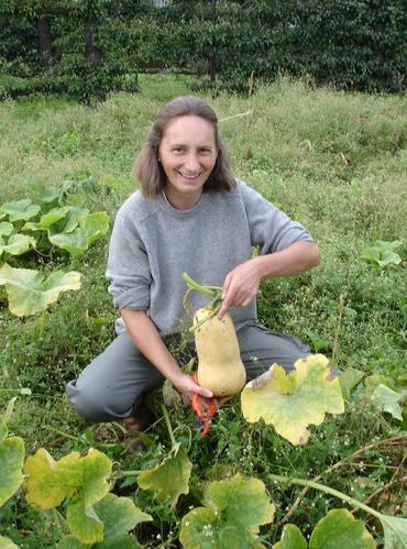 Christine displays crops from Potager du Roi.