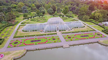 Aerial view of the Palm House, UK.