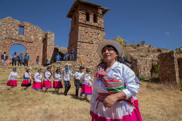 Community members during the Watch Day celebration at Yanacancha-Huaquis Cultural Landscape, Peru. 