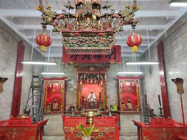 Richly decorated interiors of the Nam Soon Temple, 2019.