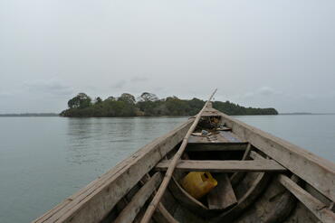 View of Bunce Island from the Sierra Leone River. 